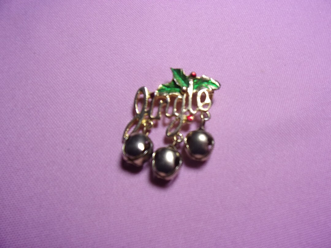 Vintage Jingle Bells Christmas Brooch Etsy