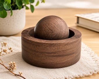 Wooden Essential Oil Diffuser, Aromatherapy Sphere, Natural Wood Aroma Holder, Minimalist Home Décor