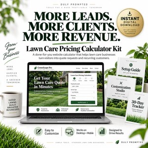 Preiskalkulator-Kit für Rasenpflege | Angebotstool für Rasenpflege-Unternehmen | Einbettbarer HTML-Kostenrechner | Mehr Kunden gewinnen