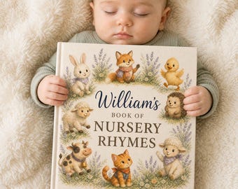 Personalized Nursery Rhyme Book for Baby, Custom Name Storybook, Boy or Girl Version