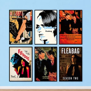 Fleabag TV-serieaffisch, säsong 2 mörk komedi väggkonst, Phoebe Waller-Bridge dekor, brittisk TV-samlargåva