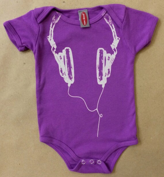 Items similar to Purple Headphone Onesie on Etsy
