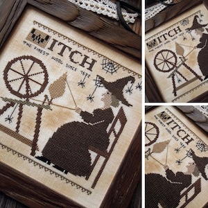 The Spinning Witch - PDF DIGITAL Cross Stitch Pattern