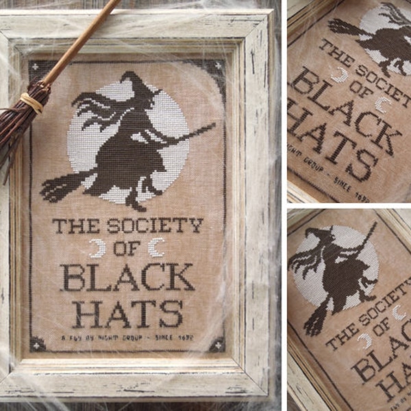 The Society of Black Hats - PDF DIGITAL Cross Stitch Pattern