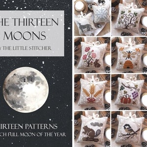 The Thirteen Moons - PDF DIGITAL Cross Stitch Patterns