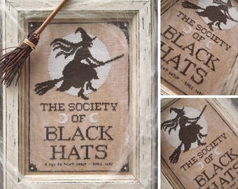 The Society of Black Hats - PDF DIGITAL Cross Stitch Pattern