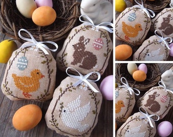 Wielkanocne zwierzęta - wzór do haftu krzyżykowego w formacie PDF CYFROWY