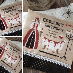 Erzsebet Bathory, The Bloody Countess - Little Horrors Series - PDF DIGITAL Cross Stitch Pattern