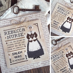 Rebecca Nurse 1692 - History Witches Series - PDF DIGITAL Cross Stitch Pattern