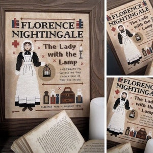 Florence Nightingale - The Lady with the Lamp - PDF DIGITAL Cross Stitch Pattern