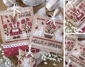 Rabbits and Roses - PDF DIGITAL Cross Stitch Pattern