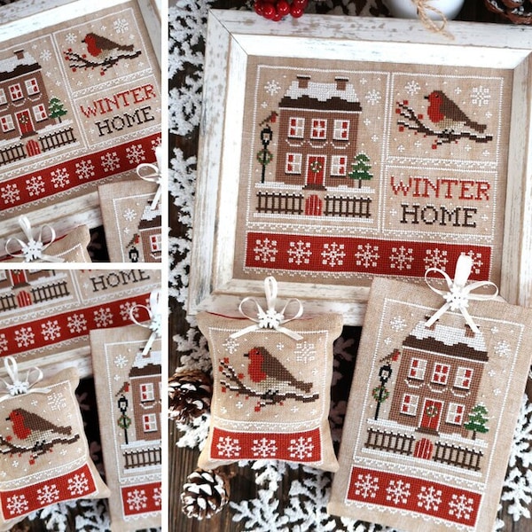 Winter Home - Robin - PDF DIGITAL Cross Stitch Pattern