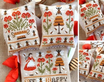 Poppy Bee - PDF DIGITAL Cross Stitch Pattern