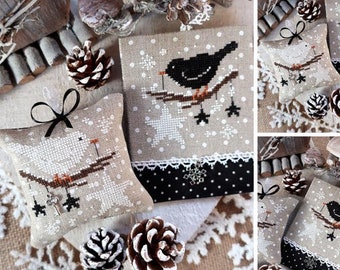 Blackbirds and Stars - The Days of the Blackbirds Series - PDF DIGITAL Cross Stitch Pattern