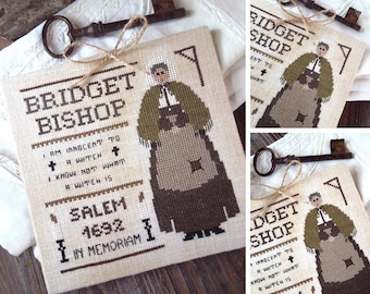 Bridget Bishop 1692 - Historical Witches Series - PDF DIGITAL Cross Stitch Pattern