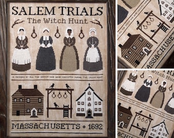 Procesy w Salem - Polowanie na czarownice - Wzór do haftu krzyżykowego w formacie PDF CYFROWY