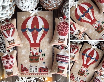Santa is in the Air - PDF DIGITAL Cross Stitch Pattern