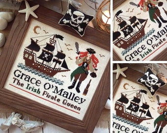 Grace O'Malley - The Irish Pirate Queen - PDF DIGITAL Cross Stitch Pattern