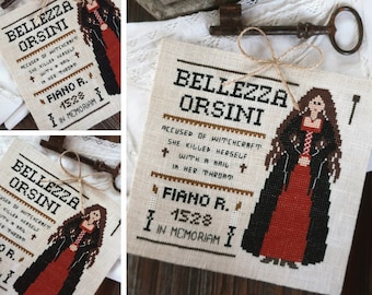 Bellezza Orsini 1528 - Série Bruxas Históricas - Padrão de ponto cruz PDF DIGITAL