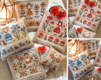 Summer Flowers Maidens - PDF DIGITAL Cross Stitch Pattern