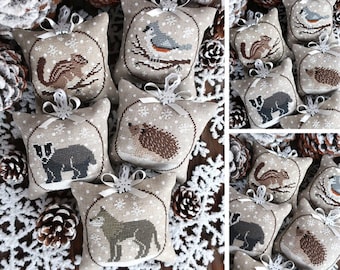 Zimowe zwierzęta III – cyfrowy wzór do haftu krzyżykowego w formacie PDF