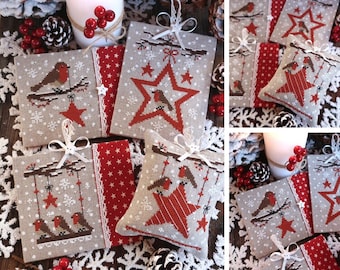 Robins and Stars - PDF DIGITAL Cross Stitch Pattern