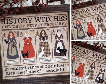 Historyczne Wiedźmy - Wzór do haftu krzyżykowego w formacie PDF CYFROWY