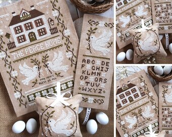 The Peace Home - Sampler, Bookmark and Ornament Set - PDF DIGITAL Cross Stitch Pattern