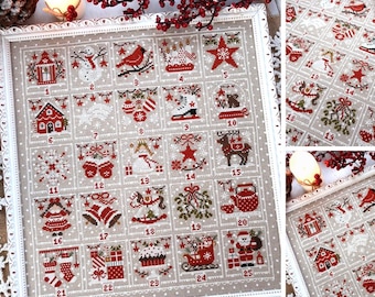 Magiczny kalendarz adwentowy – wzór do haftu krzyżykowego w formacie PDF CYFROWY