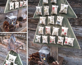 Primitive Advent Calendar - PDF Digital Cross Stitch Pattern