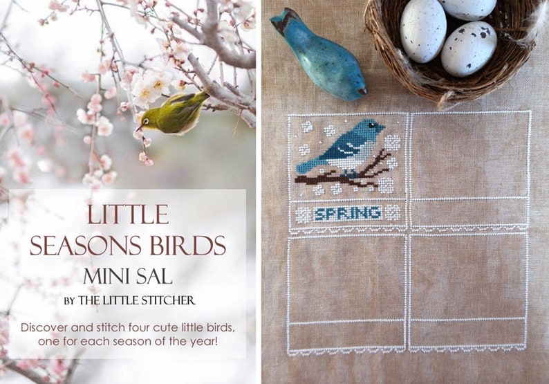 Little Seasons Birds Mini SAL PDF DIGITAL Cross Stitch Pattern image 2