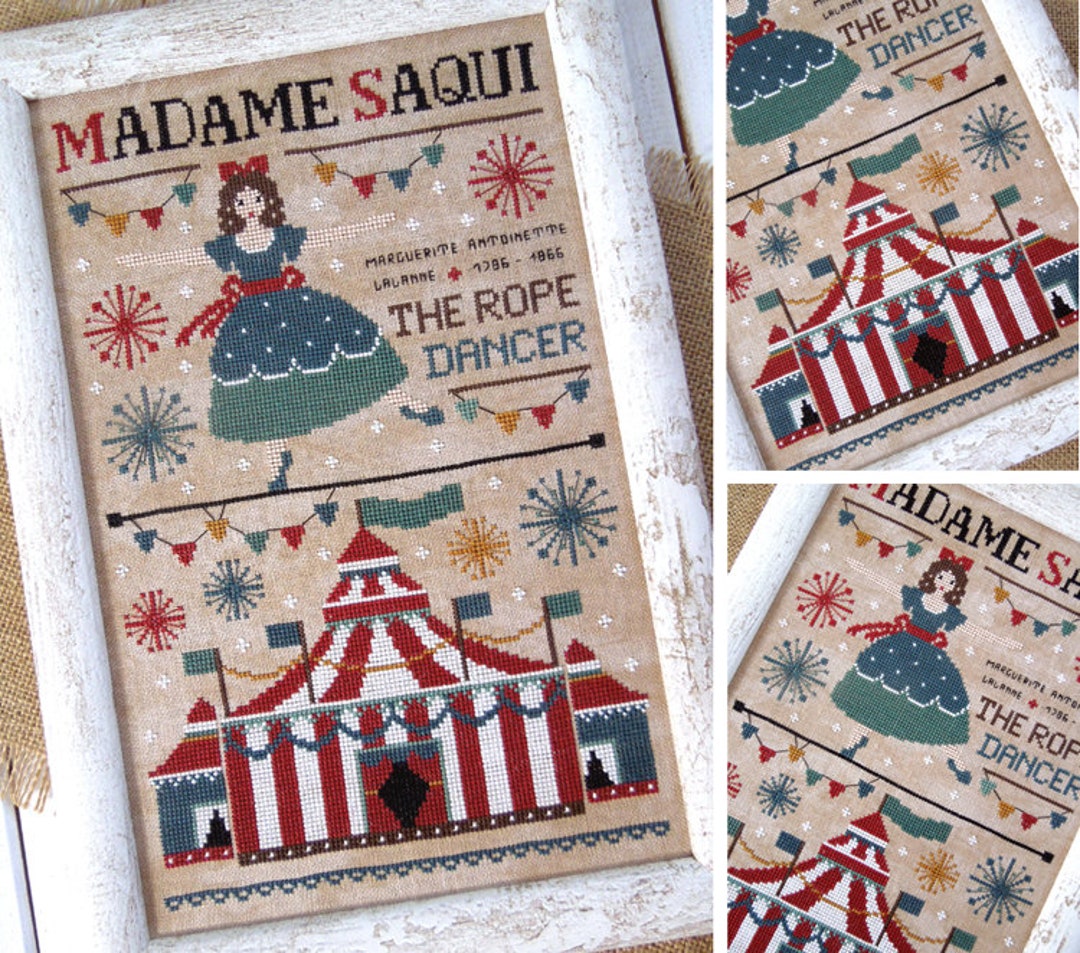 The Circus of Madame Saqui - the Rope Dancer - PDF DIGITAL Cross Stitch