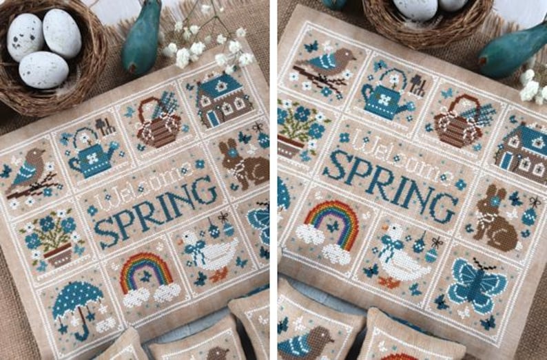 Welcome Spring Cross Welcome Spring - PDF DIGITAL Cross Stitch Pattern - Etsy