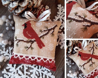 Mały Czerwony Ptak - Wzór do haftu krzyżykowego w formacie PDF CYFROWY