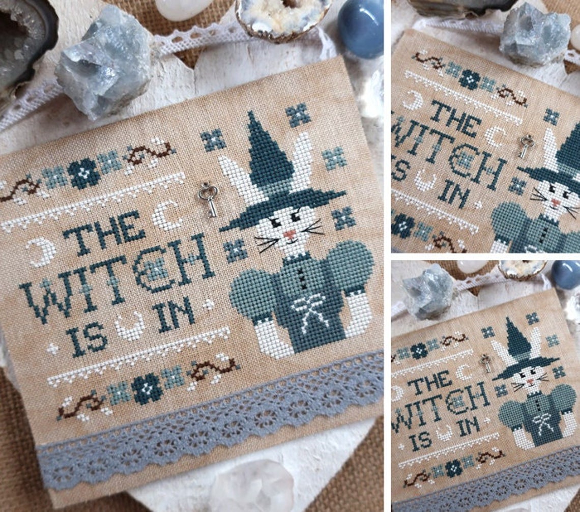 The Witch is in - Spring Hare Witch - PDF DIGITAL Cross Stitch Pattern ...