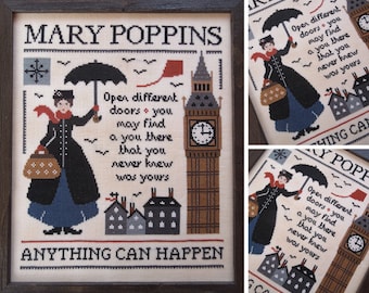 Mary Poppins - PDF DIGITAL Cross Stitch Pattern