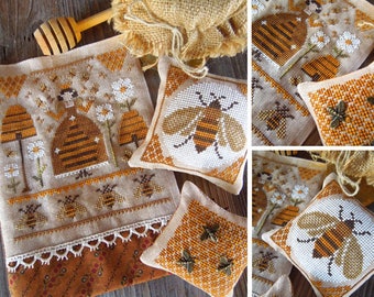 Matka pszczół-cyfrowy wzór haftu krzyżykowego w formacie PDF