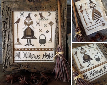 All Hallows Night - Little Primitives Series - PDF Digital Cross Stitch Pattern