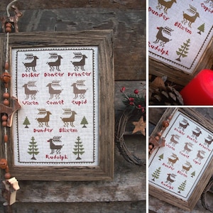 Santa's Rendier - PDF Digitale Cross Stitch Patroon