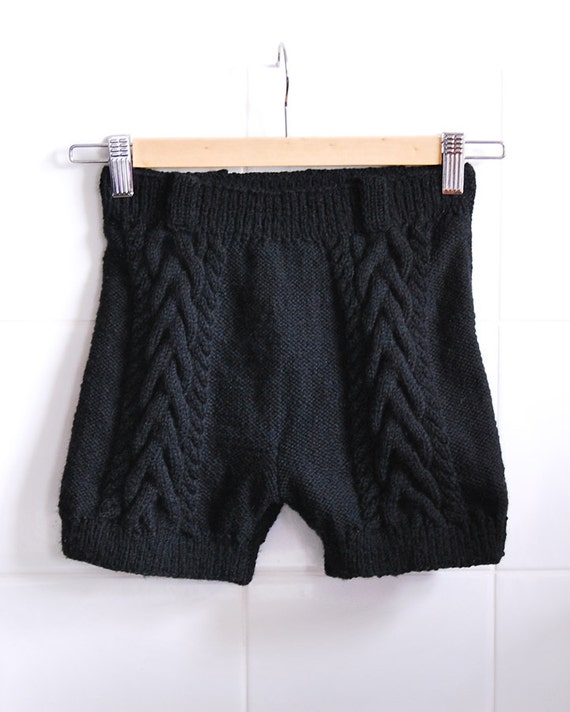 Items similar to Black Knitted Shorts on Etsy
