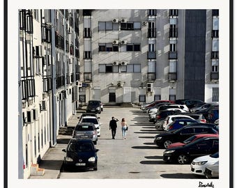 Eastern Block Romance, Khrushchevka Apartments ,Matte Paper Wooden Framed Poster
