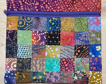 Quilted Batik Patchwork Project Bag