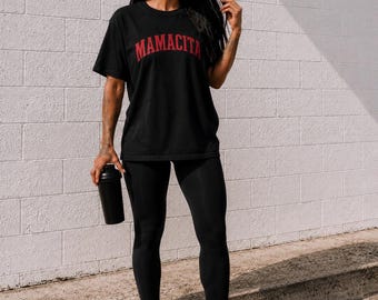 Mamacita T-shirt | Comfort Colors | Red Arch Lettering