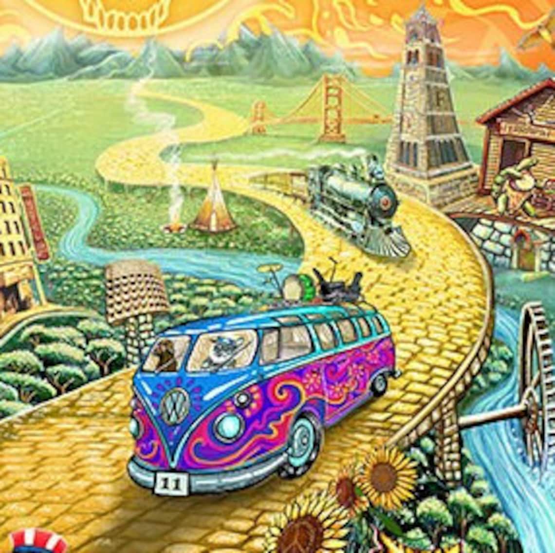 Grateful Dead Golden Road Art Print Tapestry by Mike Dubois Etsy