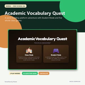 Akademisches Vokabeltraining | HTML-basiertes Wortbildungsspiel für Englischlehrer | Herunterladen und spielen, keine Programmierkenntnisse erforderlich