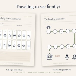 Christmas Countdown for Kids, Printable Advent Calendar Activity Slips, Holiday Trip Sleeps Chart image 5