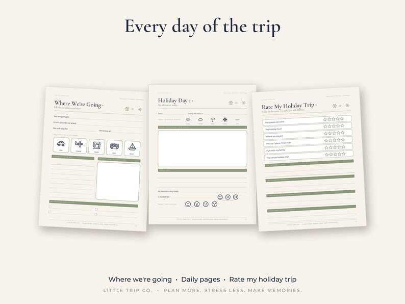 Christmas Kids Travel Journal, Printable Holiday Trip Diary, Fillable Winter Vacation Activity Book image 5