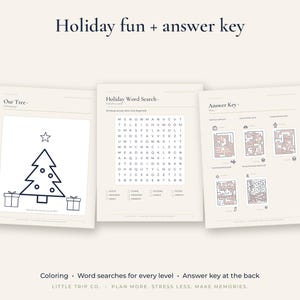 Christmas Travel Activity Pack, Kids Airplane Car Activities, Holiday I Spy Maze Coloring Pages image 5