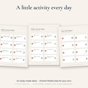 Christmas Countdown for Kids, Printable Advent Calendar Activity Slips, Holiday Trip Sleeps Chart image 4