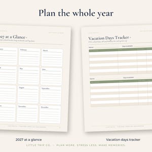 2027 Family Travel Planner, Fillable Vacation Budget, Time Off Tracker, Packing List, Trip Wishlist image 3
